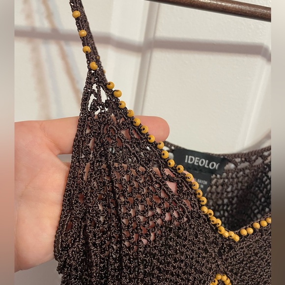 Ideology Women’s Knit and Beaded Tank Top/Swim Cover Size Medium - Picture 3 of 5